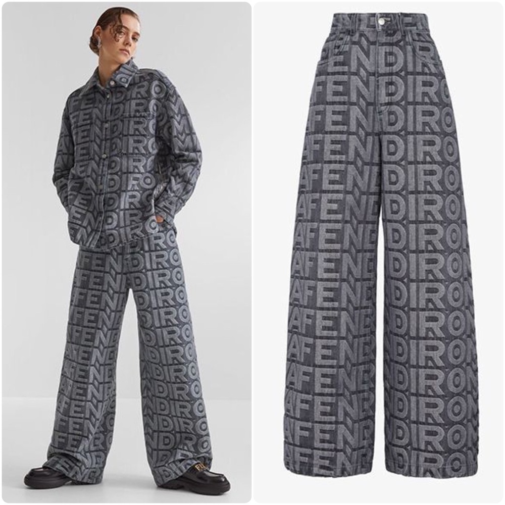 Like new FENDI by Marc Jacobs Black denim Fendi Roma Capsule pants 38 $1